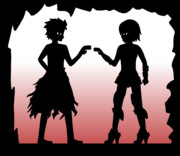 壁画風切り絵マシュとアンリマユ