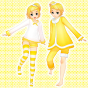 【MMD】パジャマリンレン【モデル配布】