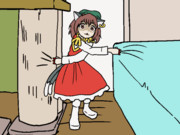 動く爪が引っかかったちぇん