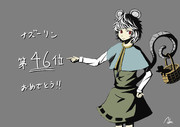 ナズーリン46位おめでとう！