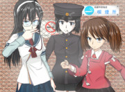 鎮守府喫煙所にて（大淀、龍驤、あきつ丸）