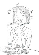 ごはんをいっぱい食べるすずさん