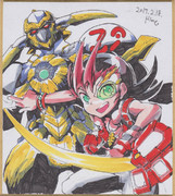 今日の色紙＃200「遊馬＆ホープ」