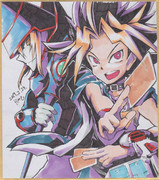 今日の色紙＃206「闇遊戯＆ブラックマジシャン」