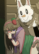 ふわふわうさぎちゃんと戯れるICG姉貴