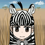 もぐもぐするサバンナシマウマちゃん