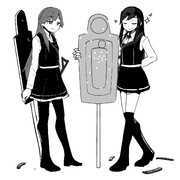 対人射撃訓練の上達をドヤ顔で報告する朝潮とそれを受ける荒潮ʕº̫͡ºʔ