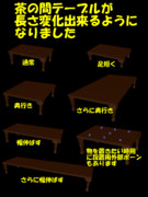 【MMD素材】配布中の茶の間テーブルが伸ばしたり、物を設置しやすくなりました