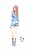 ショートパンツ（模写・水彩）