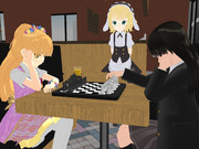 城ヶ崎莉嘉vs絢辻 詞(チェスで対局)