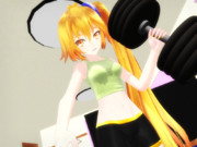 軽く筋トレするネルさん