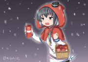 天津風の吹流し売りの少女