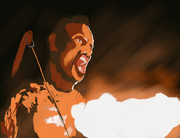 巨大セルリアンを前にして雄叫びを上げるかばんちゃん