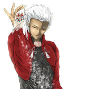 TLの下の人に塩をぶちまけるエミヤ