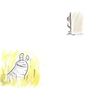 牽制しあうツチノコとサバンナシマシマオオナメクジ