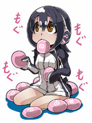 食事中フルル。