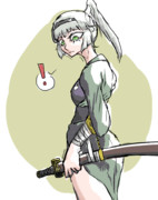 切りたいものを見つけた妖夢さん。