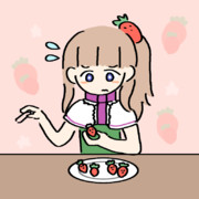 いちごのつぶつぶをピンセットで取ってるICG