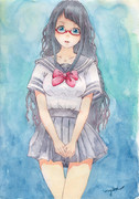 セーラー服眼鏡っ娘