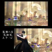 菖蒲の屏風絵風ステージ【ステージ配布】