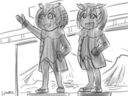 ジャパリ図書館前の銅像