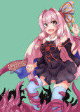 触手にジョウロで水をあげる茜ちゃん