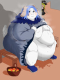 汗だく小麦粉犬