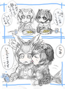 お顔に米がついてるから取ってあげる
