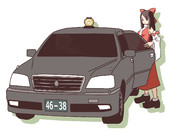 タクシーに乗り込むSRMY