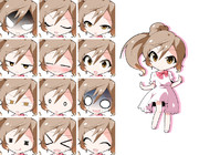 デフォルメちびささら立ち絵 表情差分