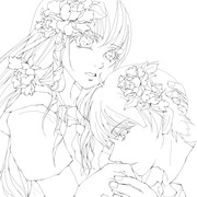 塗り絵「疋田牡丹」