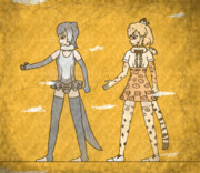 コツメカワウソとジャガー