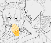 アイスを食べるときあめ