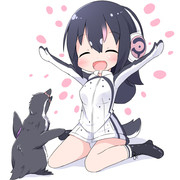 女の子座り ニコニコ静画 イラスト