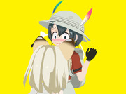 かばんちゃんのお胸に顔を突っ込むマーゲイさん