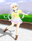 白髪+ミニスカ+ショートパンツ+素足履き=