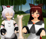 影狼と椛と餌付けと
