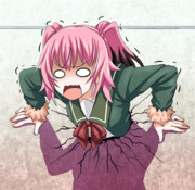 壁にはまって動けいないしり