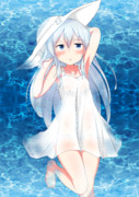 響ﾁｬｿの白ワンピ