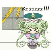 雷を怖がるワタチョロギ