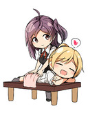 萩風にマッサージされてる舞風