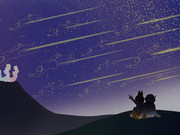 サーバル「かばんちゃん！あれがサバンナ名物オルガ流星群だよ！」かばんちゃん「きれいだね！」