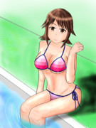 プールサイドにて
