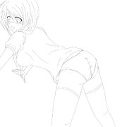 オリジナルキャラを描いてみた[線画]