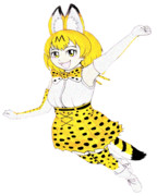 超パーティー「サーバルちゃん」描いてみた