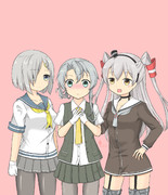 陽炎型銀髪3人娘