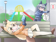 公園に居着いちゃったキツネのフレンズ