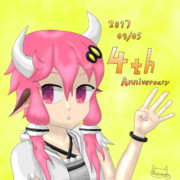 【マウスで】牛ゆかりさん祝4周年【落書き】
