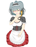 メイド服を着てみたハシビロコウちゃん