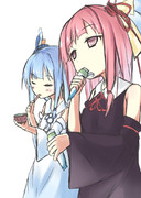 チョコミントを食べる琴葉姉妹